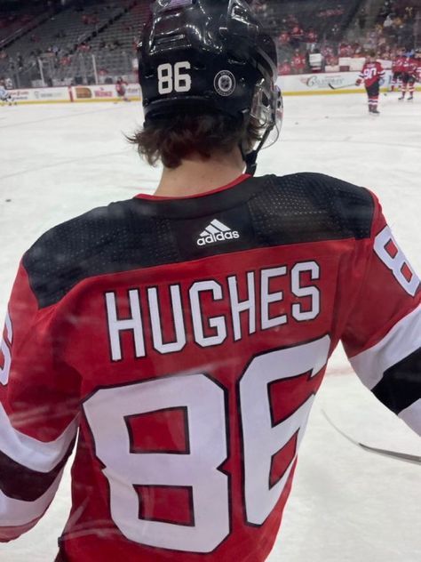 Jack Hughes Jersey, Jack Hughes Aesthetic, Jack Hughes Hockey, Hockey Bf, Liz Tomforde, Nj Devils, Hughes Brothers, Hockey Men, Hockey Guys