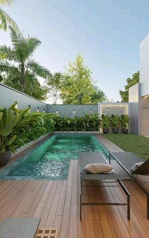 Kleiner Pool Design, Backyard Pool Design, Dream Backyard Pool, Eksterior Modern, Pools Backyard Inground, Small Swimming Pools, Pool Landscape, Pool Landscape Design, Small Pool Design