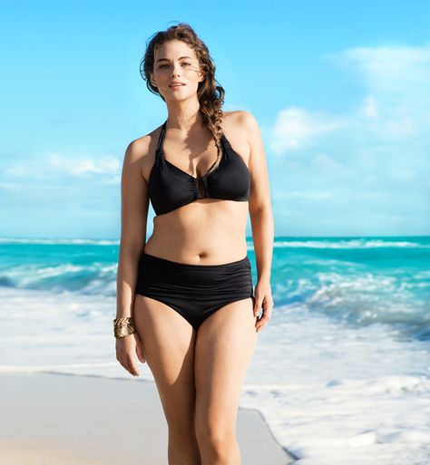 H & M's New "Plus-Size" Swimwear Model Jennie Runk. She looks great in these swimsuits! It is nice to see clothes you are considering buying pictured on an average sized person Size 12 Model, Normal Body, Swimwear Model, Steven Meisel, Plus Size Models, Family Kids, Plus Size Swimwear, Body Image, Beautiful Woman