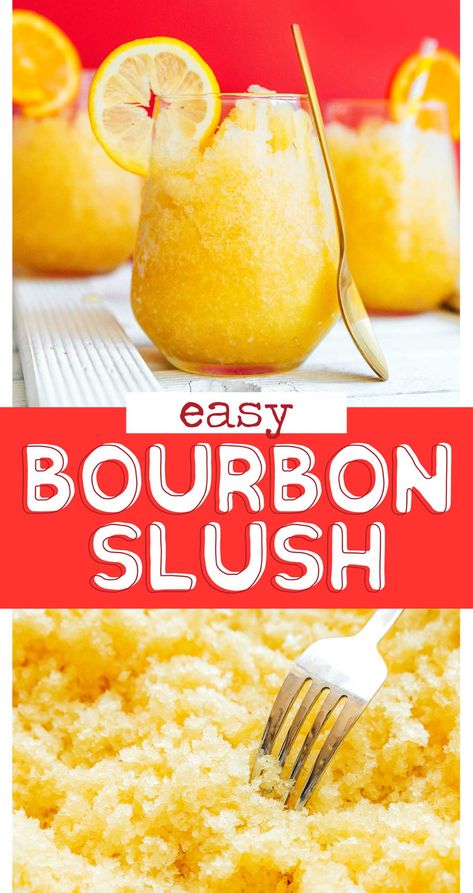 Bourbon Slush Recipe, Whiskey Slush, Yum Drinks, Vegan Cocktails, Slush Recipes, Slushie Recipe, Healthy Budget, Homemade Snickers, Bourbon Drinks