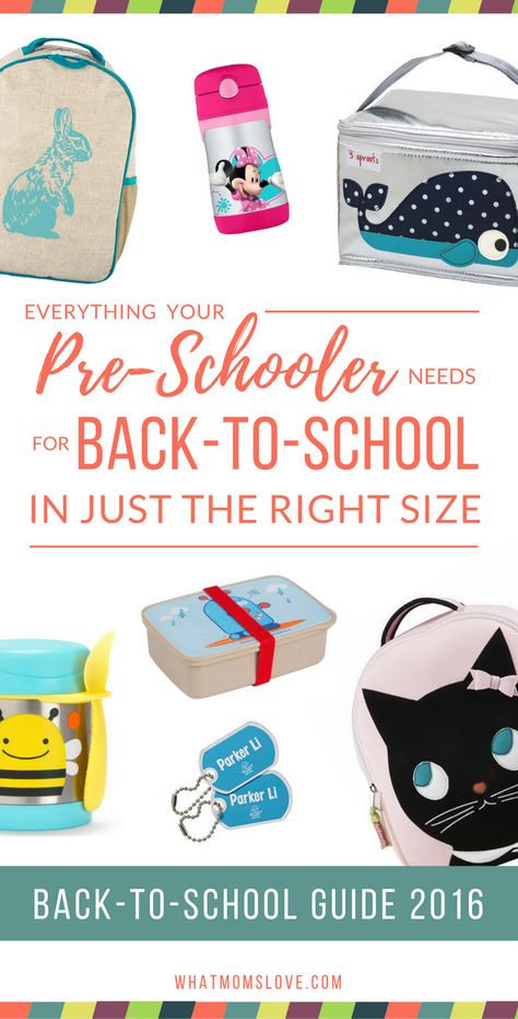 Back-to-School is just around the corner and we're here to make your back-to-school shopping a breeze with The Best Back-to-School Guide on the Planet. We’ve uncovered some of the coolest backpacks (as well as lunch boxes and accessories) that perfectly fit your preschoolers’ proportions and will get them excited about starting school. These are also great for Daycare or Kindergarteners! Come browse at all of our Back-to-School guides at whatmomslove.com Back To School Must Haves Kindergarten, Back To School Shopping List, Preschool Set Up, School Shopping List, School Guide, Best Backpacks, Back To School Hacks, School Supplies List, Starting School