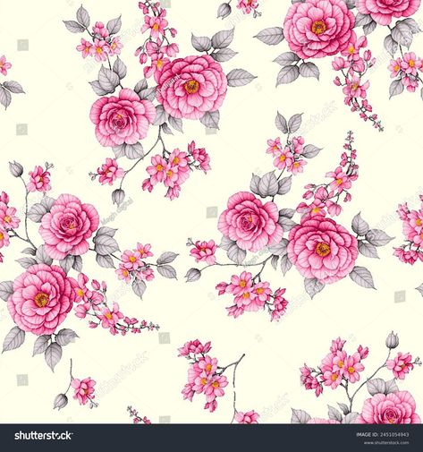 Fancy Allover Pattern Seamless Floral Pattern Stock Illustration 2451054943 | Shutterstock Flower Allover, Design Pattern Art, Seamless Floral Pattern, Allover Pattern, Crop Image, Color Palette Generator, Pattern Seamless, Holiday Illustrations, Collage Maker