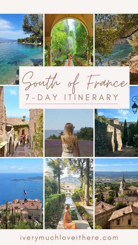 7-Day South of France Itinerary South Of France And Italy Itinerary, South Of France Travel Guide, Italy Riviera, Provence Itinerary, French Riviera Itinerary, South Of France Itinerary, South Of France Travel, Nice France Travel, France Country