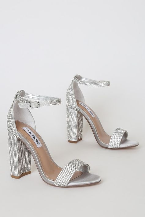 Quinceanera Heels, Sliver Heels, Silver Heels Prom, Quinceanera Shoes, Buty Marki Nike, Hak Tinggi, Homecoming Shoes, Heels Prom, Cute Shoes Heels