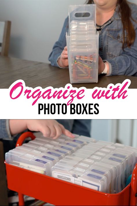 Photo Organizer Case Ideas, Photo Case Storage Ideas, Photo And Craft Keeper Ideas, Photo Box Organization, Really Useful Box Storage Ideas, Photo Boxes Ideas Storage, Photo Storage Box Ideas, Photo Storage Ideas, Photo Storage Boxes