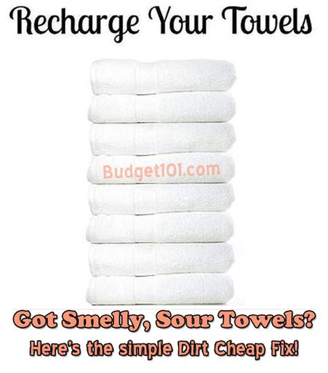 How to Strip and Fix Sour Smelling Towels Recharge Towels, Stripping Towels, Stinky Towels, Refresh Towels, Laundry Soap Recipe, Smelly Towels, Laundry Stripping, Washing Towels, Homemade Laundry