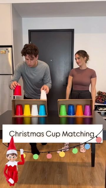 Jesse Cooper on Instagram: "CUP MEMORY Game perfect for Christmas Eve! You could have large groups of people do it. It does not need to be with cups. It could be with anything. Four items that you need to match. You could use shoeboxes and wrap them with wrapping paper. And let the fun begin.🎅🏻🎅🏻🎅🏻🎅🏻 reshare with a holiday spin from @michaeldiscotanzo #HolidayGames #ChristmasGames #HolidayDecorator #ChristmasDecorator #Christmas #Holidays #Cups" Christmas Cup Punch Game, Cup Christmas Game, Christmas Party Kids Activities, Solo Cup Christmas Game, Kids Christmas Party Activities, Ward Activities, Groups Of People, Solo Cup, Kids Christmas Party