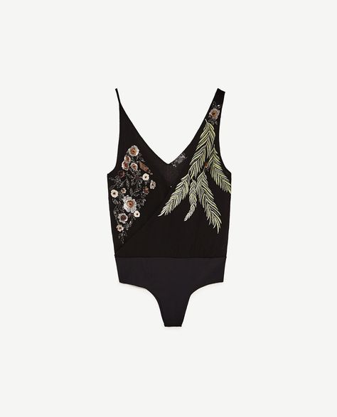 Image 6 of EMBROIDERED BODYSUIT from Zara Embroidered Bodysuit, Mode Zara, Zara Fashion, Couture Details, Belle Lingerie, Lovely Clothes, Spring Wardrobe, Tankini Top, Body Suit