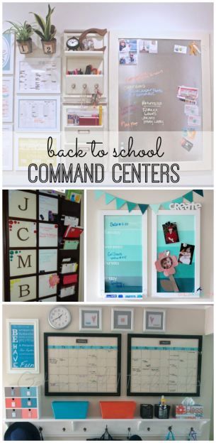 Back to school season is here! Get organized for the school year with one of these inspiring command centers! School Command Center, Parent Command Center, Diy Command Center, Home Command Center, Command Centers, Homework Station, Family Command Center, Back To School Organization, Organizing Hacks