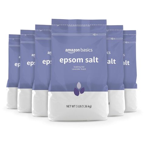 Amazon Basics Epsom Salt Soaking Aid, Lavender Scented, 3 Pound, 6-Pack (Previously Solimo) Epsom Salt Crystals, Lavender Epsom Salt, Stocking Stuffers For Adults, Fathersday Crafts, Salt Crystals, Spring Spa, Book Wrap, Salt Crystal, Abstract Pattern Design