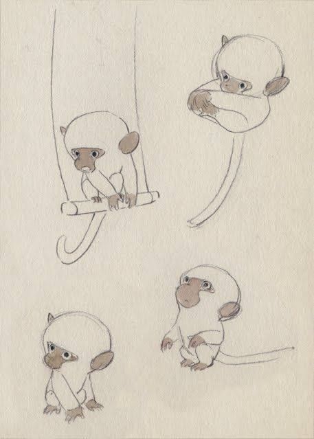 Pepino. From the1976 anime series "Marco", Isao Takahata. Monkey Anatomy Drawing, Monkey Reference Drawing, Monkey Cute Illustration, Monkey Illustration Character, Cute Character Design Animals, Cute Monkey Doodle, How To Draw Monkey, Monkey Cute Drawing, Monkey Concept Art