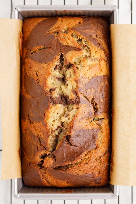 Marble Banana Bread, Marbled Banana Bread, Marbled Chocolate, Chocolate Banana Bread Recipe, Simply Stacie, Banana Bread Recipe Moist, Overripe Bananas, Chocolate Banana Bread, Banana Bread Recipe