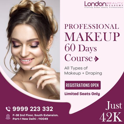 Makeup Artist Advertising Ideas, Makeup Artist Advertisement Poster, Makeup Course Poster, Makeup Advertisement Poster, Makeup Artist Poster, Makeup Advertisement, Makeup Artist Course, London Beauty, Makeup Poster