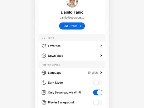 Profile Screen Mobile Ui, Software Interface Design, Profile App, Mad Design, Profile Settings, App Design Layout, Card Ui, Basic Website, Mobile App Design Inspiration