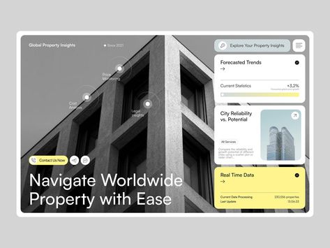 Analytics Real Estate System by Bogdan Falin for QClay on Dribbble Commercial Presentation Design, Web Design Agency Website, Analytics Design, Corporate Web Design, Commercial Website, Real Estate Website Design, Navigation Design, Creative Web Design, Webpage Design