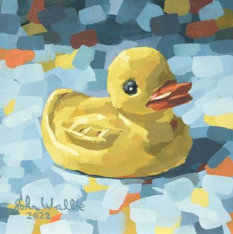 Yellow Duck Painting, Duck Painting, Gallery Website, Bee Art, Yellow Duck, Rubber Ducky, Daily Paintworks, Fine Art Gallery, Rubber Duck