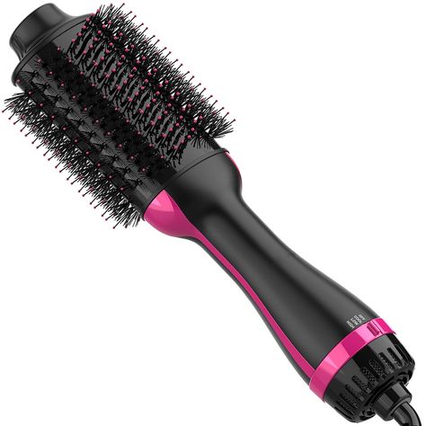 PRICES MAY VARY. MULTIFUNCTIONAL HAIR DRYER BRUSH - Designed with Nylon Pin & Tufted Bristle, helps detangling and improving volume. Oval shape body, could be used for smoothing hair or creating volume. This 4-in-1 hair dryer brush is suitable for blow drying, straightening, and volumizing. A must have item for beauty people with all kinds of hair. CERAMIC COATING AND IONS - The ceramic coating prevents over-styling of hair and distributes heat evenly for quick drying and less heat damage. Negat Revlon Blow Dryer Brush, Blowdry Brush, One Step Hair Dryer, Curls With Straightener, Smoothing Hair, Valentines For Daughter, Hot Air Brush, Hair Blow Dryer, Dryer Brush