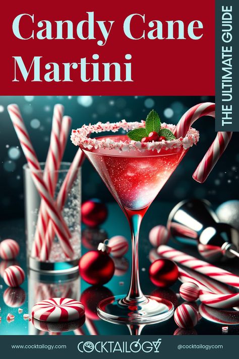 Candy Cane Martini cocktail Peppermint Christmas Cocktails, Candy Cane Christmas Punch, Christmas Inspired Cocktails, Candy Cane Martini Recipe, Peppermint Martini Recipe, Nice Cocktails, Candy Cane Cocktail, Candy Cane Martini, White Chocolate Martini