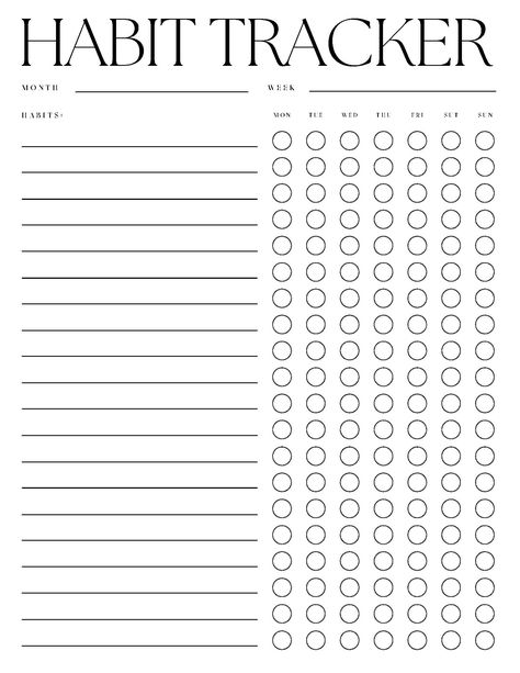 Minimalistic Habit Tracker High Quality Black & White | Minimal Lifestyle Habit Tracker Black & White Full Minimalistic Package Available In Etsy Store Weekly Habit Tracker Template, Minimal Habit Tracker, Habit Tracker Printable Monthly, Ipad Things, Ipad Journal, Habit Tracker Template, Minimal Lifestyle, Printable Habit Tracker, Habit Tracker Bullet Journal