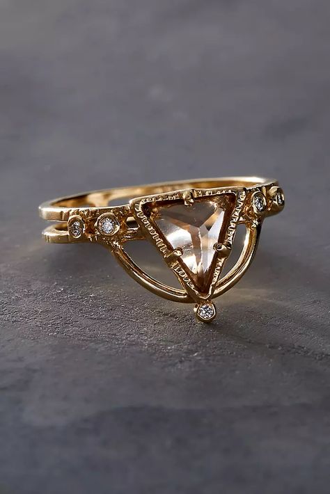 Fine Jewelry & Designer Jewelry | Free People Cute Engagement Rings, Triangle Ring, Smokey Topaz, Gold And Silver Rings, Dream Ring, Smokey Quartz, North Star, Ring Collections, Unique Rings