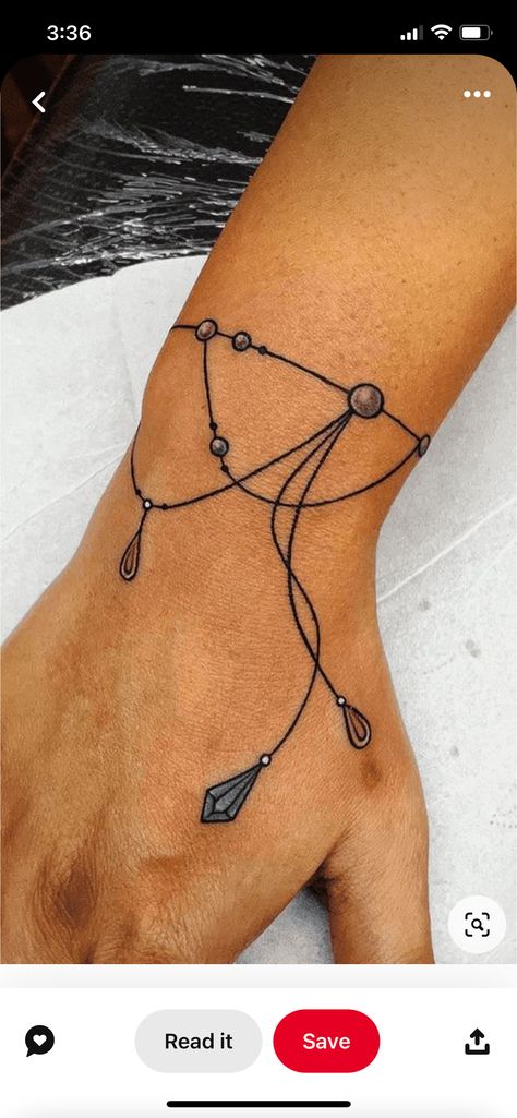 Chain Tattoos, Charm Bracelet Tattoo, Tattoos On Arm, Wrist Bracelet Tattoo, Tattoo Artist Tattoo, Chain Tattoo, Tattoo Design Tattoo, Ankle Bracelet Tattoo, Jewel Tattoo