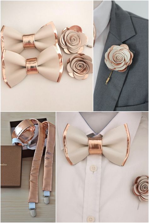 Rose Gold Ivoy copper bow tie for men,boys rose gold wedding bow tie, wedding boutonnere, genuine gold suit, toddler bowtie,rose gold by NevesticaRoseGold on Etsy Rose Gold Wedding Party Groomsmen, Rose Gold Mens Suit, Brown And Rose Gold Wedding, Rose Gold Groomsmen Attire, Gold Suit Men Wedding, Rose Gold Chambelanes Outfits, Gold Tuxedo Wedding, Rose Gold Suit Men, Gold Groomsmen Attire