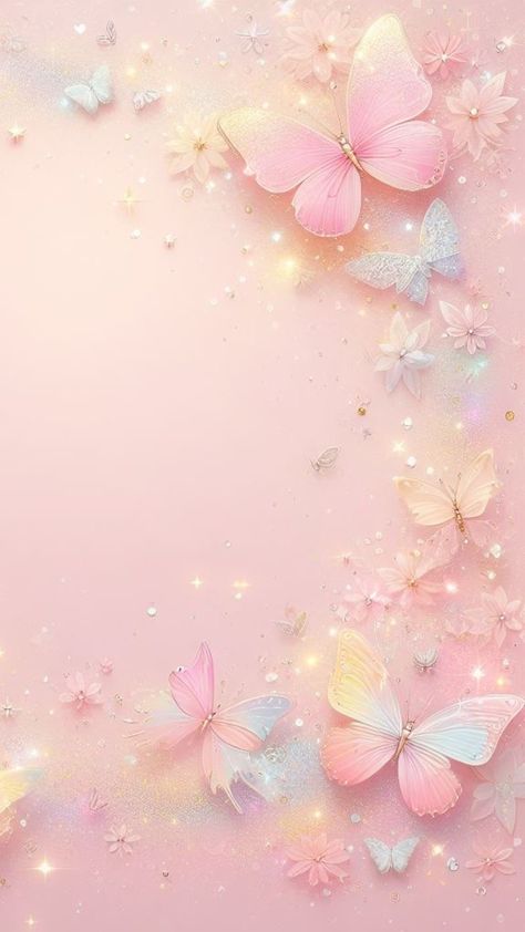 Pink Wallpaper Hello Kitty, Wallpaper Iphone Lucu, Iphone Wallpaper Classy, Fairy Wallpaper, Floral Cards Design, Butterfly Background, Original Iphone Wallpaper, Flowery Wallpaper, Floral Wallpaper Phone