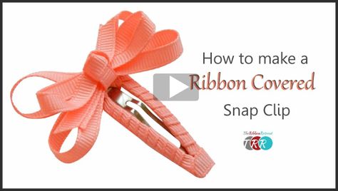 How To Make A Ribbon Covered Snap Clip, YouTube Thursday - The Ribbon Retreat Blog Hair Accessories Kids, Hair Bow Instructions, Ribbon Barrettes, Braided Ribbon, Girls Hair Bows Diy, Hair Bow Tutorial, Hair Clips Diy, Ribbon Sculpture, Bow Headband Hairstyles