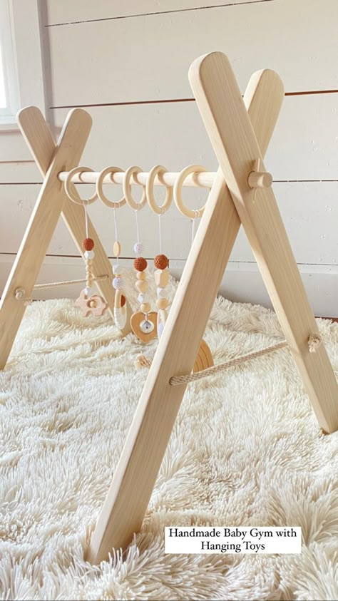 Handmade Wooden Activity Baby Gym/Baby Shower Gift Wooden Baby Gym, Baby Gym Toys, Luxury Baby Gifts, Jungle Gym, Baby Journal, Wood Working Gifts, Luxury Baby, Baby Gym, Neutral Nursery