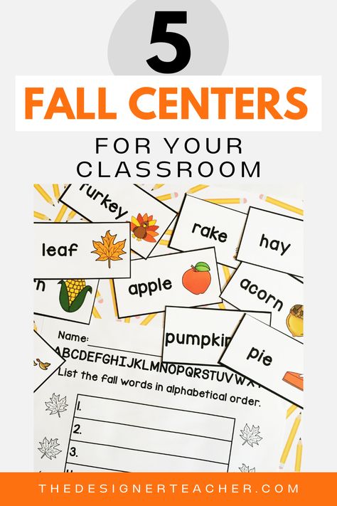 Looking for fresh phonics activities or word work for your special education or first grade classroom? I’ve got 5 fall centers for you, including a freebie! Alphabetical Order Activities, Centers First Grade, Fall Classroom Ideas, Fall Centers, Fall Words, Classroom Routines, First Grade Activities, First Grade Classroom, Phonics Activities