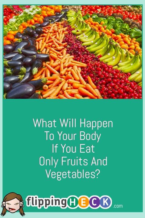 What Will Happen To Your Body If You Eat Only Fruits And Vegetables? For years it was believed that for a healthy diet you need to eat five servings of vegetables and fruits per day. This is approximately 400 grams. But in 2017, a study appeared according to which the daily intake of fruits and vegetables should be doubled. According to London scientists, this would prevent up to 7.8 million premature deaths worldwide every year. View Full Article: https://www.flippingheck.com/what-will-happen-… Vegetable Cleanse, Fruit And Vegetable Diet, Fruitarian Diet, Raw Food Diet Plan, Potato Diet, Veggie Diet, Plant Diet, Fruit Fast, Vegetable Diet