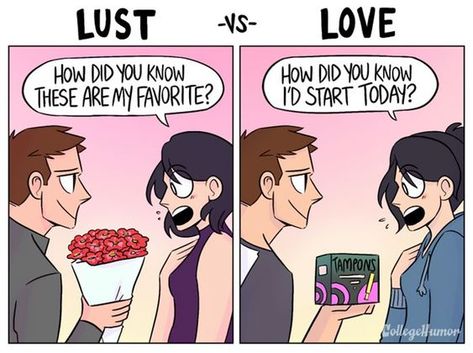 Love Vs Lust, Karina Farek, The Truth About Love, Relationship Comics, Unique Hardware, Cute Couple Comics, Couples Comics, Love And Lust, College Humor