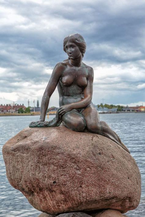 Norway Beach, Rolling Stones Poster, Kingdom Of Denmark, Mermaid Sculpture, Mermaid Statues, Denmark Travel, Voyage Europe, Tour Posters, Hans Christian