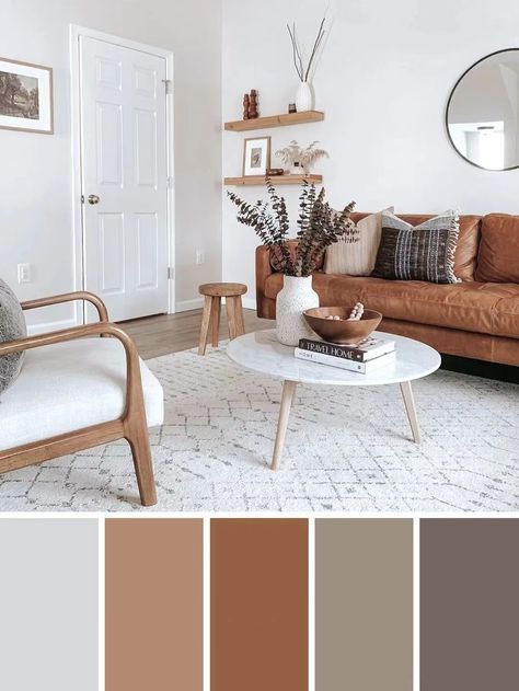 Interior Colour Combinations Living Room, Living Room Kitchen Color Schemes, Cozy Interior Color Palette, Light Brown Couch Living Room Ideas Colour Schemes, Apartment Decor Color Schemes, Condo Color Schemes, Beige Wall Colors For Living Room, Warm Home Aesthetic Living Room, Living Room Color Scheme Ideas Bright