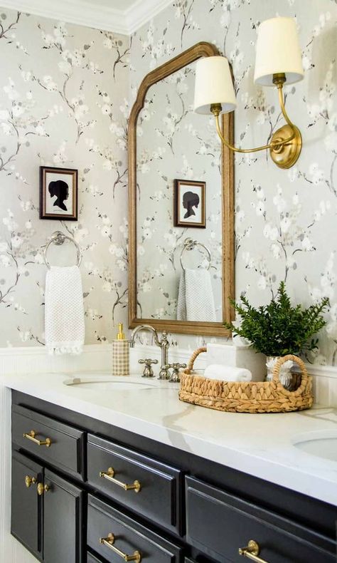 How To Create The Perfect Guest Bathroom: 15 Ideas for All Styles - The Chic Quota Bathroom Counter Decor, Bathroom Vanity Decor, Sink Decor, Countertop Decor, Counter Decor, Bathroom Decor Apartment, Bathroom Counters, Bathroom Counter, Double Vanity Bathroom