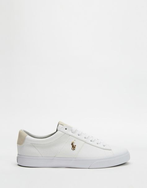 Tap into Polo Ralph Lauren's signature heritage American style from the feet up in the Sayer Sneakers. Expertly crafted from canvas, the low-top silhouette features suede trims and is emblazoned with the brand's iconic Polo Pony to the side. Let them anchor relaxed denim or chinos. Ralph Lauren Sneakers Women, Sepatu Loafers, College Shoes, Polo Ralph Lauren Shoes, Ralph Lauren Sneakers, Polo Shoes, Classy Fits, Polo Pony, Uni Outfits