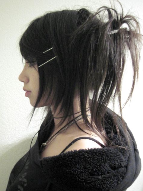 OUROBOROS Y2k Punk Hairstyles, Styling Short Black Hair, Punk Hairstyles Women, Alternative Hairstyles Long, Goth Hairstyles, Theatre Production, Lady Baby, Y2k Hair, Y2k Hairstyles