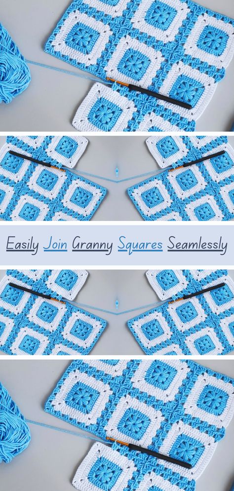 Step-by-step tutorial for easily joining granny squares seamlessly. Perfect for crocheters of all levels. Achieve a smooth and professional finish! Crochet Cauldron, Joining Crochet Squares, Quick Crochet Blanket, Modern Haken, Joining Granny Squares, Crochet Granny Square Tutorial, Granny Square Haken, Crochet Granny Square Afghan, Quick Crochet Patterns