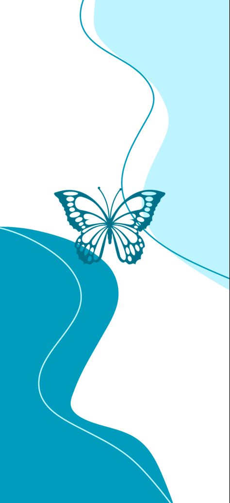 Painted Pictures, Random Wallpaper, Wallpaper 2024, Teal Butterfly, Blue Butterfly Wallpaper, Pretty Backgrounds, Phone Theme, Blue Wallpaper, Butterfly Wallpaper