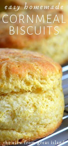 Cornmeal Biscuits, Cornbread Biscuits, Bread Types, Biscuit Bread, Biscuit Rolls, Homemade Biscuits, Corn Bread Recipe, Instant Pudding, Bread And Pastries