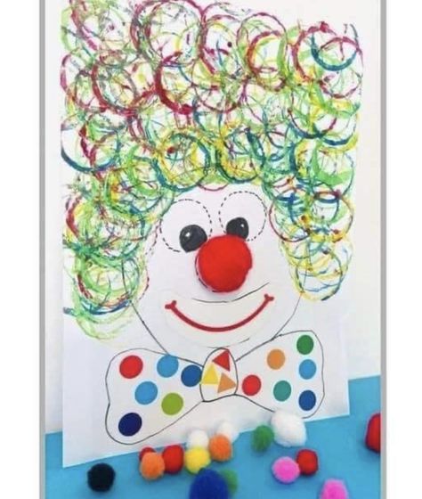 Carnival Art Preschool, Clown Preschool Craft, Karnaval Basteln, Carnival Crafts Preschool, Carnival Art Projects For Kids, Carnival Preschool Activities, Carnival Activities For Preschool, Circus Preschool Activities, Carnival Activities For Kids