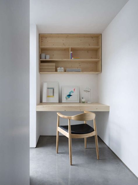 These ingenious workspaces are slotted into closets, corners, even under the stairs. Here, 15 favorites from our archives. N.B.: This post is an update; the original story ran on March 15, 2014, as part of our Working It issue. Looking for ingenious solutions for tight quarters? See our Image Gallery and our archive of Small-Space Living posts. […] Alcove Desk, Studio In Casa, Desk Nook, Award Design, Warehouse Shelving, Two Bedroom House, Small Space Office, Office Nook, Floating Desk