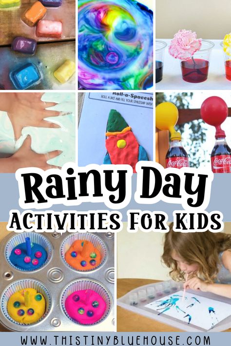 These are our favorite rainy day activities for kids of all ages. If you are looking for a fun activity to keep your child occupied on a rainy day then you're going to want to check out this large collection of the best indoor activities for kids on rainy days. Rainy Day Projects For Kids, Rain Stem Activities For Kids, Rainy Day Activities For Preschoolers, Play Doh Activities, Fun Rainy Day Activities, Rainy Day Activities For Kids, Girl Scout Camping, Quiet Play, Fun Indoor Activities