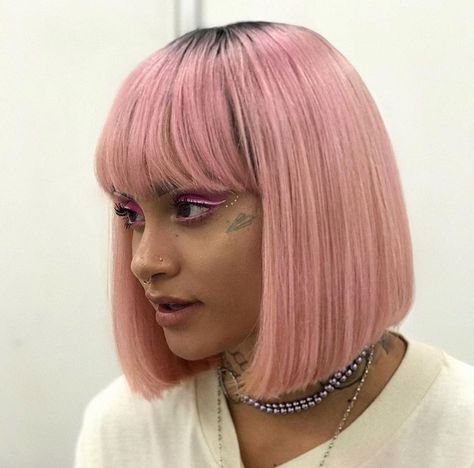 Kehlani // pink wig Kehlani Pink, Kehlani Hair, Pink Bob, Hair Color Blonde, Black Hair Balayage, Pink Wig, Kehlani, Hair Colours, Black Natural Hairstyles