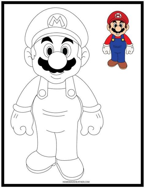 Printable Super Mario Characters, Mario Outline Drawing, Super Mario Printables Free Coloring, Coloring Mario Bros, Printable Mario Characters, Free Mario Coloring Pages, Super Mario Coloring Pages Free Printable, Mario Characters Coloring Pages, Mario Movie Coloring Pages