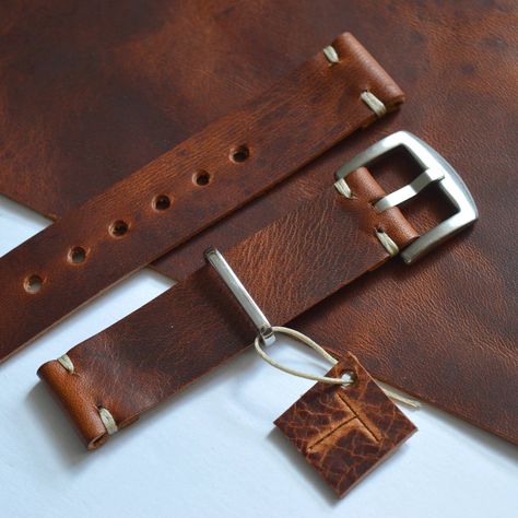 Handmade in England Badalassi Carlo 18/20/22/24mm Full Grain Italian Brown Leather Watch Strap Band - Etsy Handmade Watch Strap, Brown Leather Strap Watch, Handmade Watch, Brown Leather Watch, Rugged Look, Leather Cuts, Leather Watch Strap, Leather Band, Watch Strap