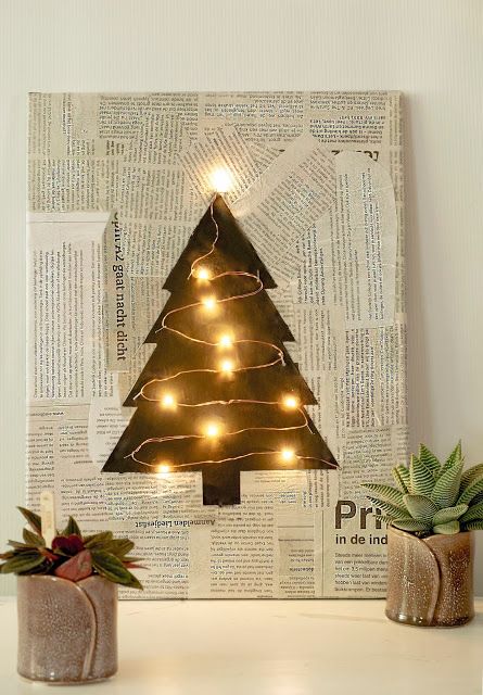 Geweldig idee voor Kerst - Diy Kerst decoratie - | ElsaRblog Christmas Food Ideas For Dinner, Funky Junk Interiors, Happy Birthday Jesus, Country Christmas Decorations, Wood Christmas Tree, Aesthetic Couple, Christmas Wonderland, Funky Junk, Tree Wall Art