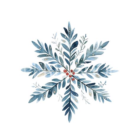 Snowflake Watercolor, Scandinavian Winter, Winter Poster, Arte Folk, Watercolor Christmas Cards, Art Carte, Flower Clipart, Personalized Decor, Digital Watercolor