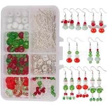 Diy Christmas Earrings, Christmas Jewelry Diy, Anting Manik, Diy Jewelry Kit, Tassel Earing, Holiday Beading, Earring Kit, Jewelry Making Kits, Christmas Bead