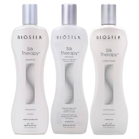 BioSilk 3-Piece Silk Therapy Shampoo, Conditioner & Serum Kit, Haircare For Incredible Shine, Sulfate, Paraben, & Cruelty-Free, 12 Oz (3 Products) Silk Therapy, Hair Treatments, Shampoo Conditioner, 2 Months, Makeup Skin Care, Men's Grooming, Shampoo And Conditioner, Pharmacy Gifts, Skin Makeup